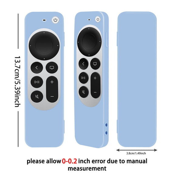 Silicone Protective Case Cover with Rope For Apple TV 4K 4th Siri Remote Controller(White)