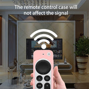 Silicone Protective Case Cover with Rope For Apple TV 4K 4th Siri Remote Controller(Red)