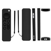Silicone Protective Case Cover For Apple TV 4K 4th Siri Remote Controller(Black)