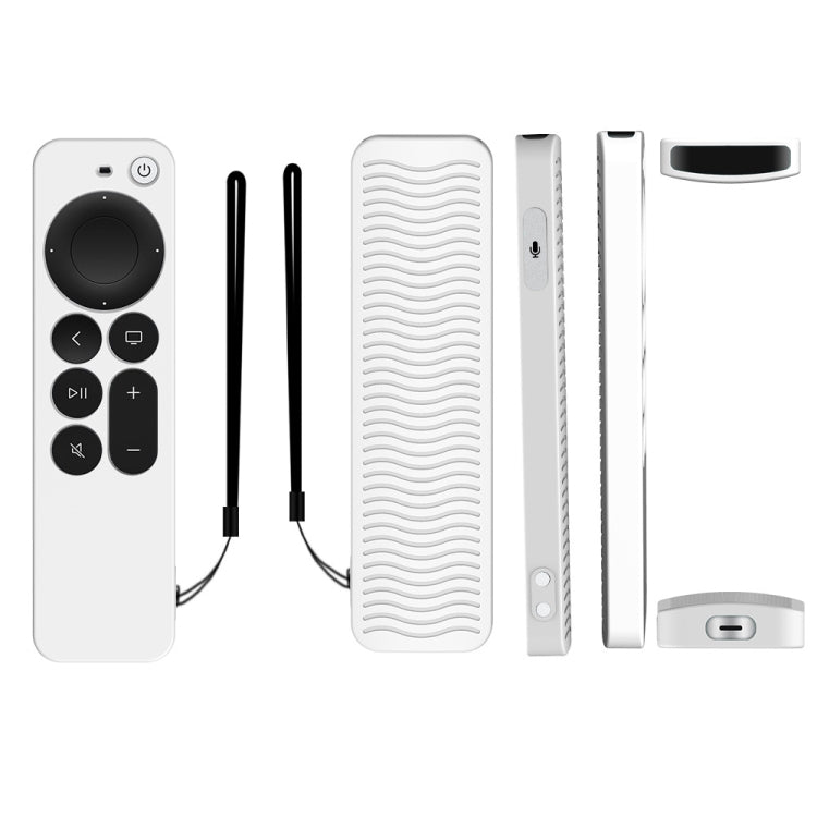 Silicone Protective Case Cover For Apple TV 4K 4th Siri Remote Controller(Luminous White)