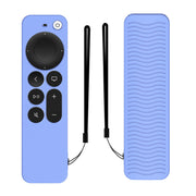 Silicone Protective Case Cover For Apple TV 4K 4th Siri Remote Controller(Luminous Blue)