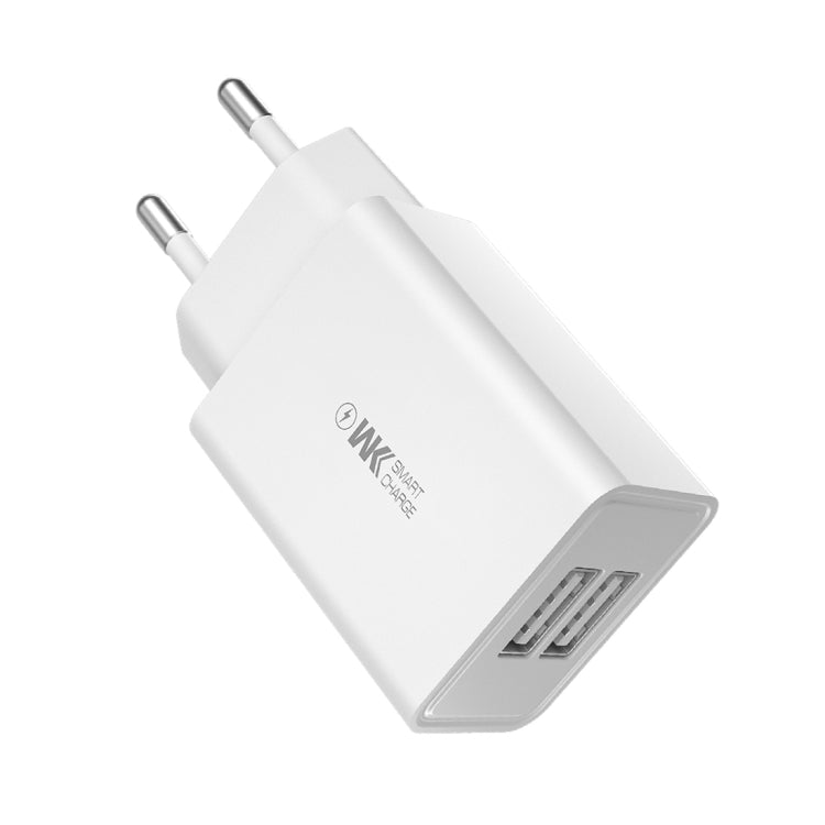 WK WP-U56 2A Dual USB Fast Charging Travel Charger Power Adapter, EU Plug