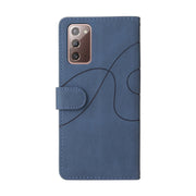 For Samsung Galaxy Note20 Dual-color Splicing Horizontal Flip PU Leather Case with Holder & Card Slots & Wallet(Blue)
