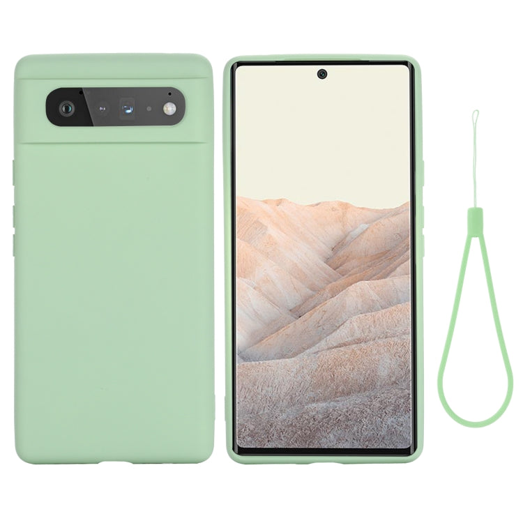 For Google Pixel 6 Pure Color Liquid Silicone Shockproof Full Coverage Case(Green)