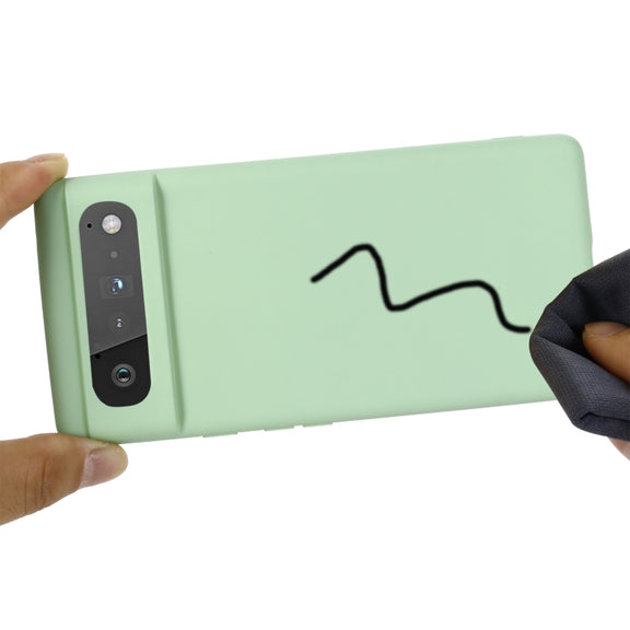 For Google Pixel 6 Pure Color Liquid Silicone Shockproof Full Coverage Case(Green)