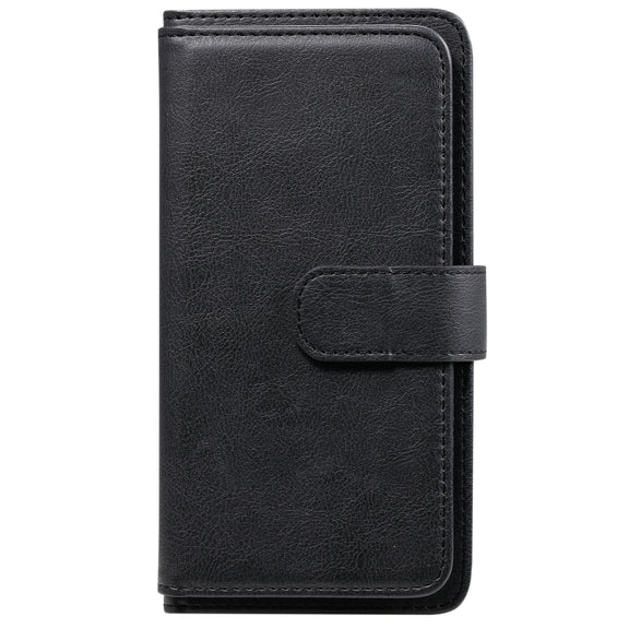 For Xiaomi Redmi Note 10 Pro Multifunctional Magnetic Copper Buckle Horizontal Flip Solid Color Leather Case with 10 Card Slots & Wallet & Holder & Photo Frame(Black)
