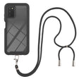 For Samsung Galaxy A03s EU Version Starry Sky Solid Color Series Shockproof PC + TPU Protective Case with Neck Strap(Black) - Galaxy Phone Cases by PMC TechLife | Online Shopping South Africa | PMC TechLife | Buy Now Pay Later Mobicred