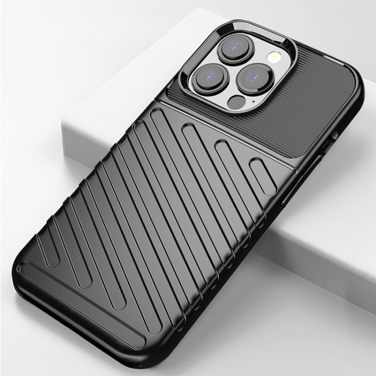 For iPhone 13 Pro Thunderbolt Shockproof TPU Soft Case (Black)