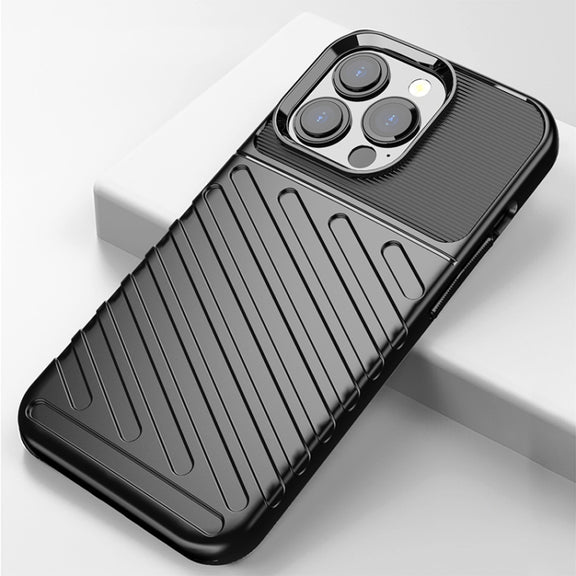 For iPhone 13 Pro Thunderbolt Shockproof TPU Soft Case (Black)