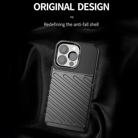 For iPhone 13 Pro Thunderbolt Shockproof TPU Soft Case (Black)