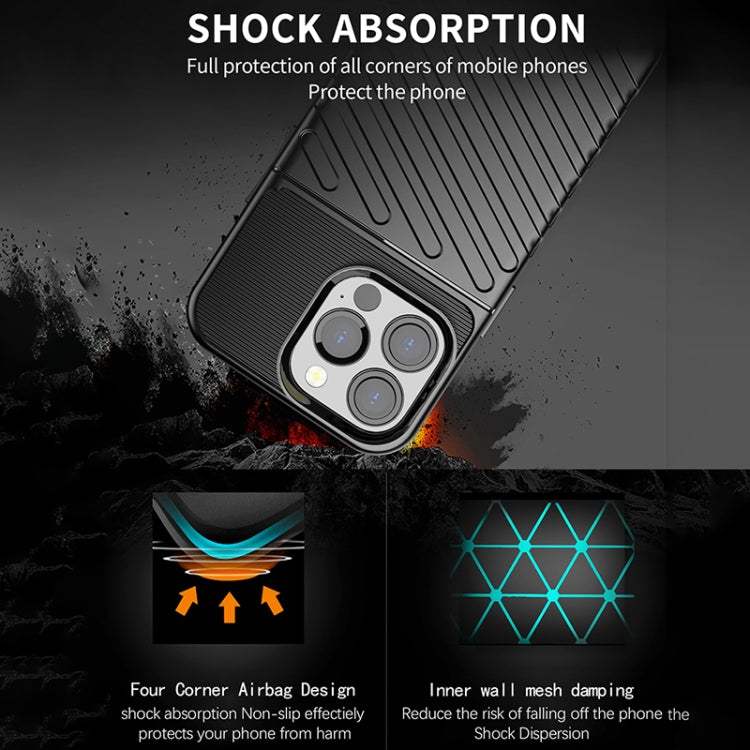 For iPhone 13 Pro Thunderbolt Shockproof TPU Soft Case (Black)