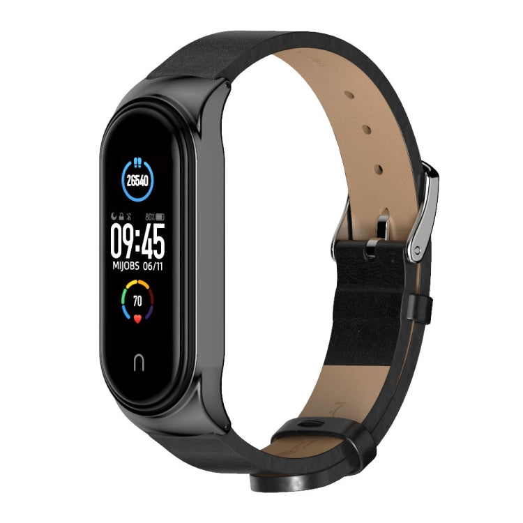 For Xiaomi Mi Band 6 / 5 / 4 / 3 Mijobs CS Microfiber Leather Watch Band(Black)