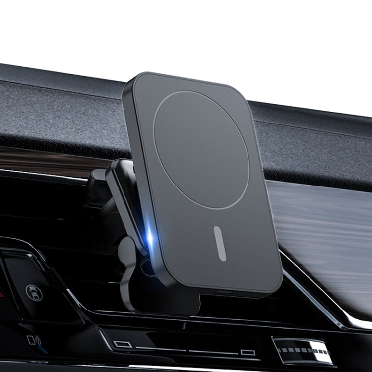 adj-987 15W Magsafe Magnetic Car Air Outlet Wireless Charger with LED Indicator(Black)