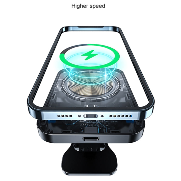 adj-987 15W Magsafe Magnetic Car Air Outlet Wireless Charger with LED Indicator(Black)