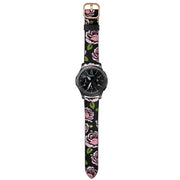 22mm For Xiaomi Haylou RT RS3 LS04 / LS05S Universal Printed Leather Watch Band(Rose) - Watch Bands by MIJOBS