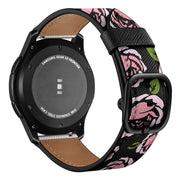 22mm For Xiaomi Haylou RT RS3 LS04 / LS05S Universal Printed Leather Watch Band(Rose) - Watch Bands by MIJOBS