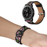 22mm For Xiaomi Haylou RT RS3 LS04 / LS05S Universal Printed Leather Watch Band(Rose) - Watch Bands by MIJOBS