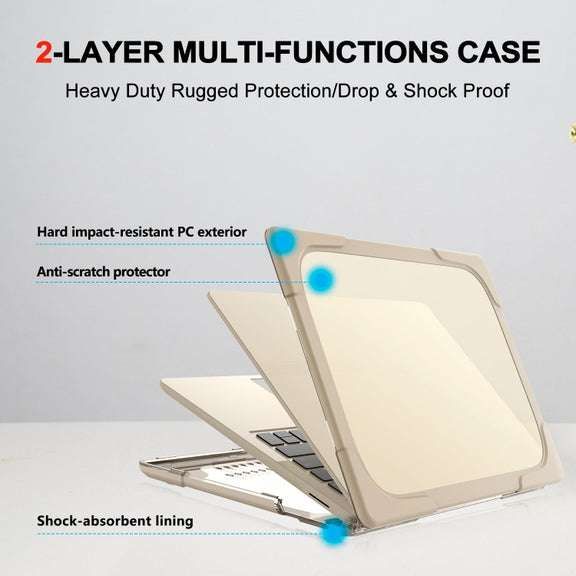 For Microsoft Surface Laptop 3 / 4 13.5 inch 1868 / 1951 Steel TPU + PC Two-color Anti-fall Laptop Protective Case(Khaki)