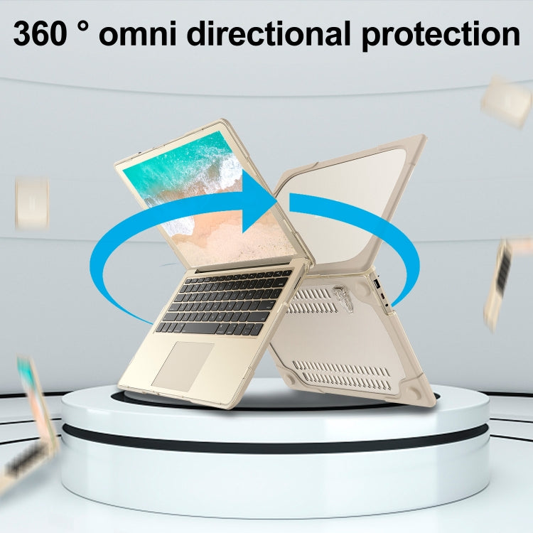 For Microsoft Surface Laptop 3 / 4 13.5 inch 1868 / 1951 Steel TPU + PC Two-color Anti-fall Laptop Protective Case(Khaki)