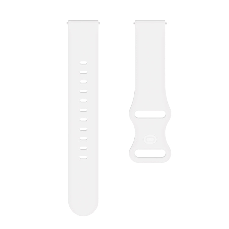 20mm For Amazfit GTS4 / GTS4 mini / GTS3 Universal Inner Back Buckle Perforation Silicone Watch Band(White) - Watch Bands by MIJOBS