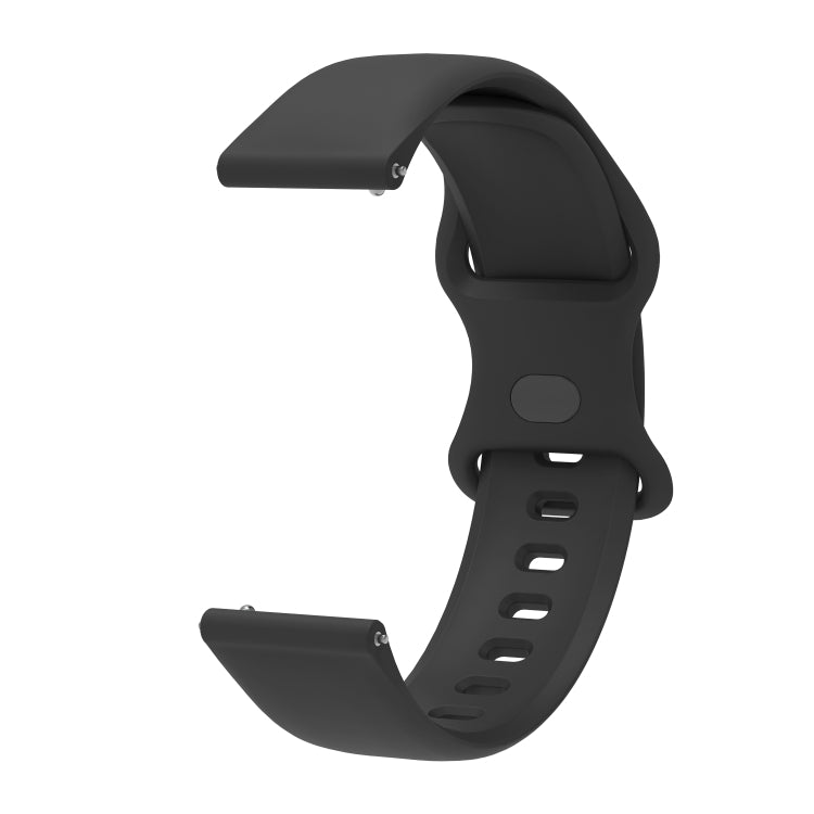 20mm For Amazfit GTS4 / GTS4 mini / GTS3 Universal Inner Back Buckle Perforation Silicone Watch Band(Black) - Watch Bands by MIJOBS