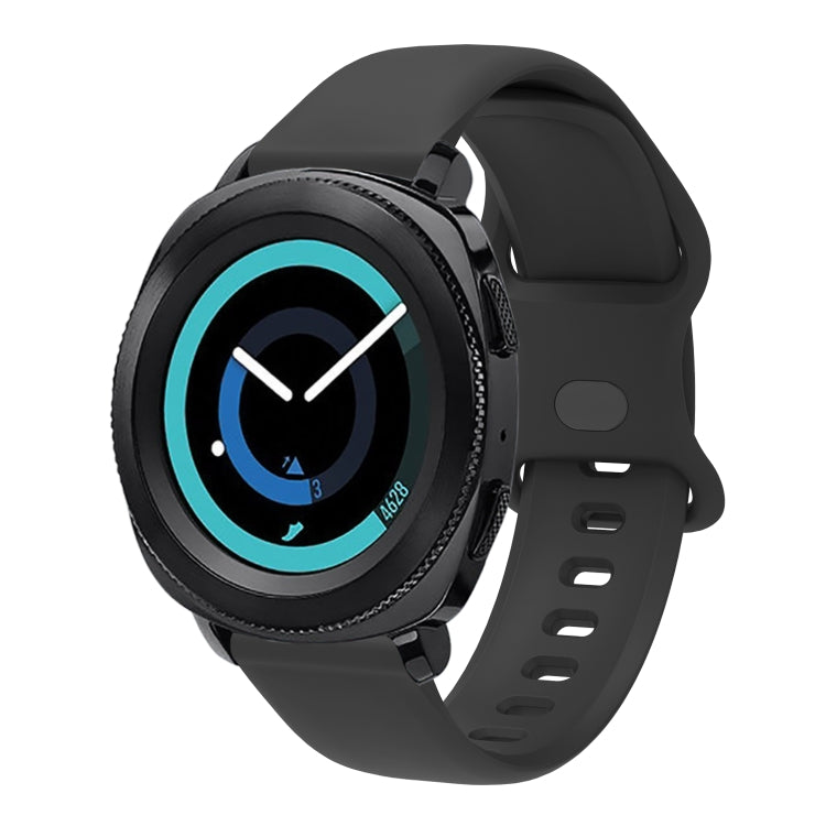 20mm For Amazfit GTS4 / GTS4 mini / GTS3 Universal Inner Back Buckle Perforation Silicone Watch Band(Black) - Watch Bands by MIJOBS
