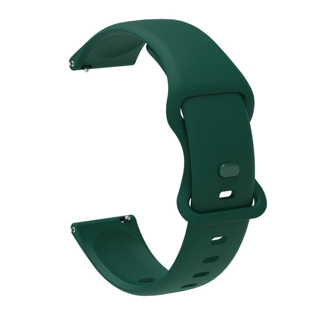 20mm For Amazfit GTS4 / GTS4 mini / GTS3 Universal Inner Back Buckle Perforation Silicone Watch Band(Army Green) - Watch Bands by MIJOBS