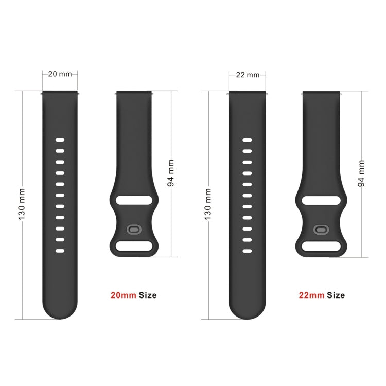 20mm For Amazfit GTS4 / GTS4 mini / GTS3 Universal Inner Back Buckle Perforation Silicone Watch Band(Grey) - Watch Bands by MIJOBS