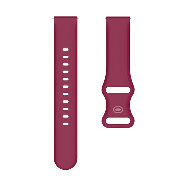 22mm For Xiaomi Haylou RT RS3 LS04 / LS05S Universal Inner Back Buckle Perforation Silicone Watch Band(Wine Red) - Watch Bands by MIJOBS