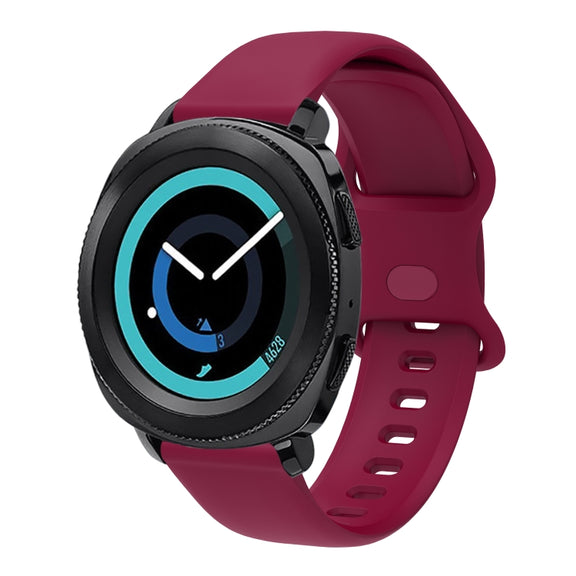 22mm For Xiaomi Haylou RT RS3 LS04 / LS05S Universal Inner Back Buckle Perforation Silicone Watch Band(Wine Red) - Watch Bands by MIJOBS