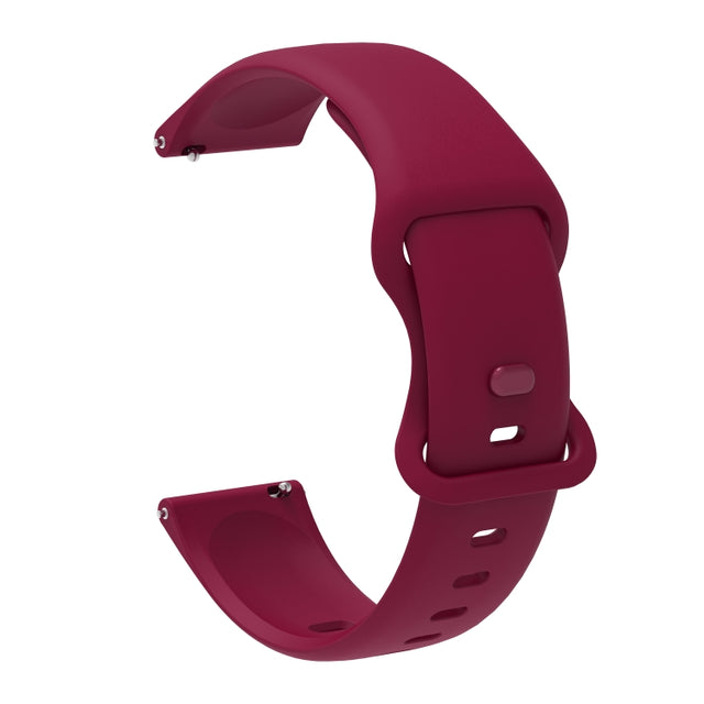 22mm For Xiaomi Haylou RT RS3 LS04 / LS05S Universal Inner Back Buckle Perforation Silicone Watch Band(Wine Red) - Watch Bands by MIJOBS
