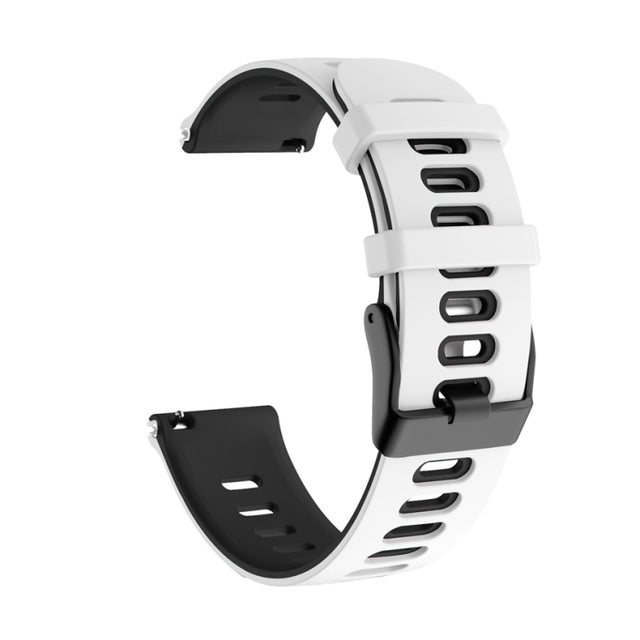 22mm For Xiaomi Haylou RT RS3 LS04 / LS05S Universal Two-color Silicone Watch Band(White Black) - Watch Bands by MIJOBS