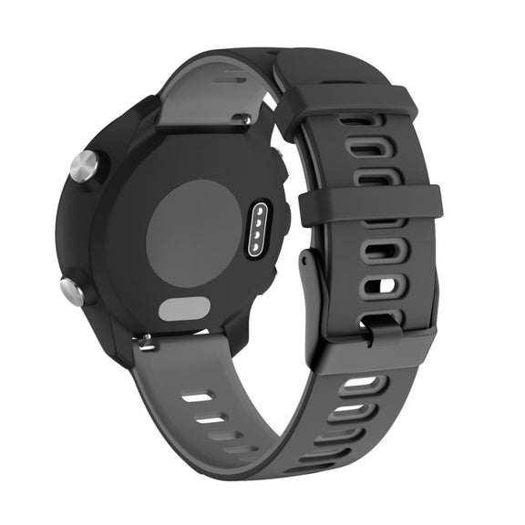 22mm For Xiaomi Haylou RT RS3 LS04 / LS05S Universal Two-color Silicone Watch Band(Black Grey) - Watch Bands by MIJOBS