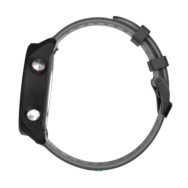 22mm For Xiaomi Haylou RT RS3 LS04 / LS05S Universal Two-color Silicone Watch Band(Black Grey) - Watch Bands by MIJOBS