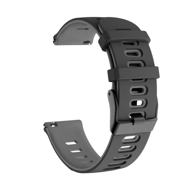 22mm For Xiaomi Haylou RT RS3 LS04 / LS05S Universal Two-color Silicone Watch Band(Black Grey) - Watch Bands by MIJOBS