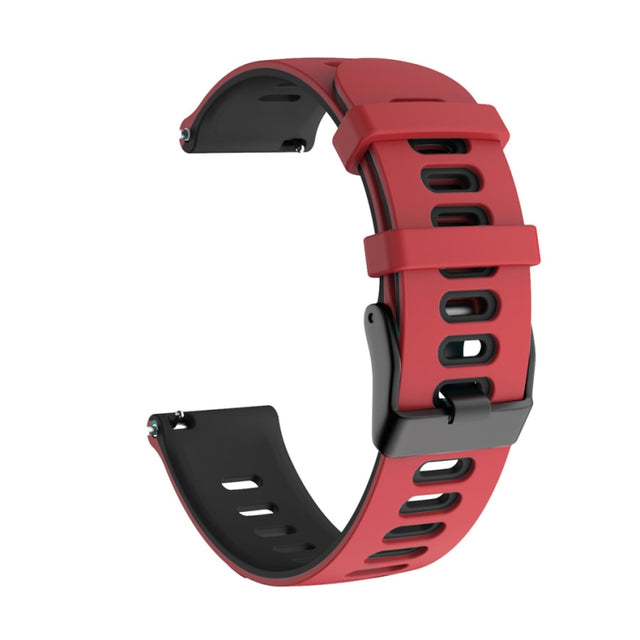 22mm For Xiaomi Haylou RT RS3 LS04 / LS05S Universal Two-color Silicone Watch Band(Red Black) - Watch Bands by MIJOBS