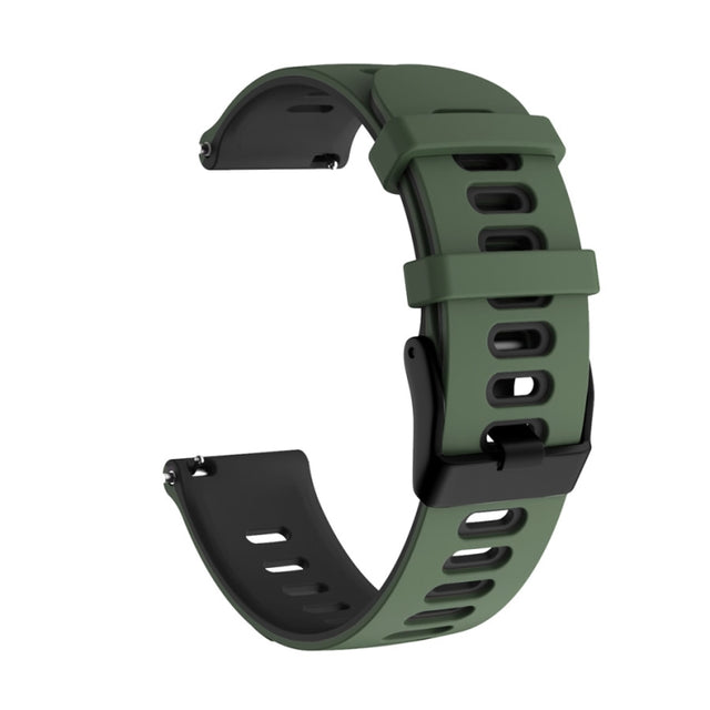 22mm For Xiaomi Haylou RT RS3 LS04 / LS05S Universal Two-color Silicone Watch Band(Army Green Black) - Watch Bands by MIJOBS