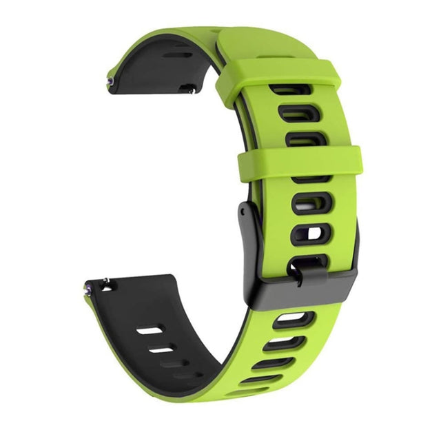 22mm For Xiaomi Haylou RT RS3 LS04 / LS05S Universal Two-color Silicone Watch Band(Green Black) - Watch Bands by MIJOBS