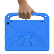 For Amazon Fire HD 10 2021 Handle Portable EVA Shockproof Anti Falling Protective Case with Triangle Holder(Blue)