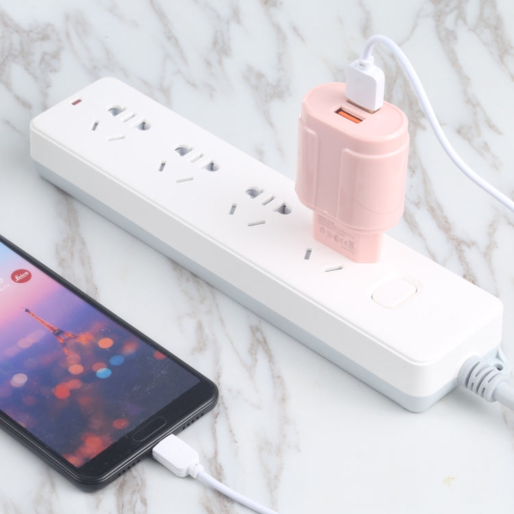 13-22 2.1A Dual USB Macarons Travel Charger, EU Plug(Blue)