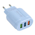 13-222 QC3.0 USB + 2.1A Dual USB Ports Macarons Travel Charger, EU Plug(Blue) - free shipping - PMC TechLife - Order now!