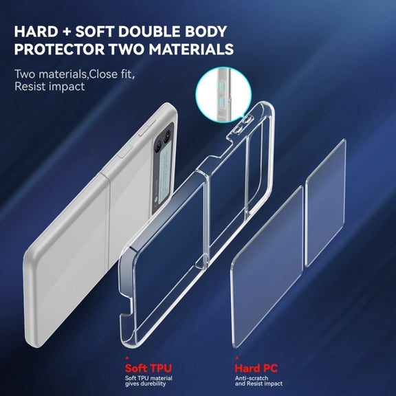 For Samsung Galaxy Z Flip3 5G Simple All-inclusive Clear Crystal PC +TPU Shockproof Case