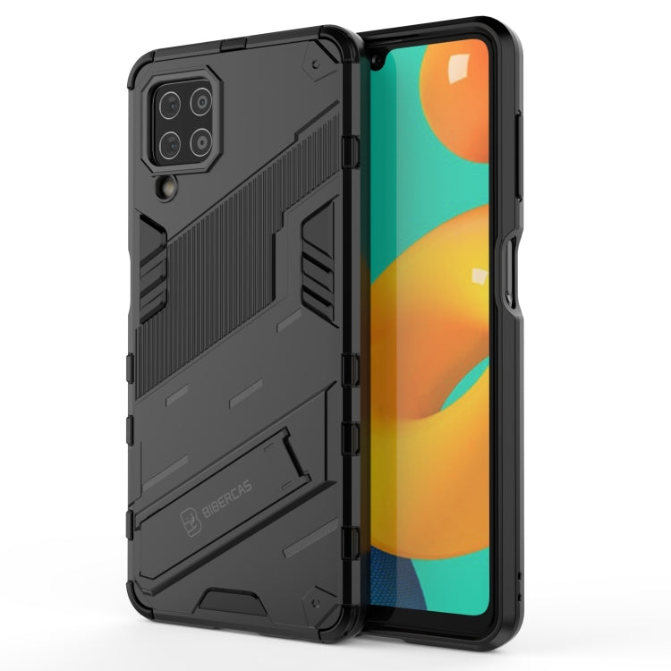For Samsung Galaxy M32 Punk Armor 2 in 1 PC + TPU Shockproof Case with Invisible Holder(Black)