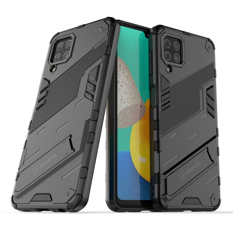 For Samsung Galaxy M32 Punk Armor 2 in 1 PC + TPU Shockproof Case with Invisible Holder(Black)