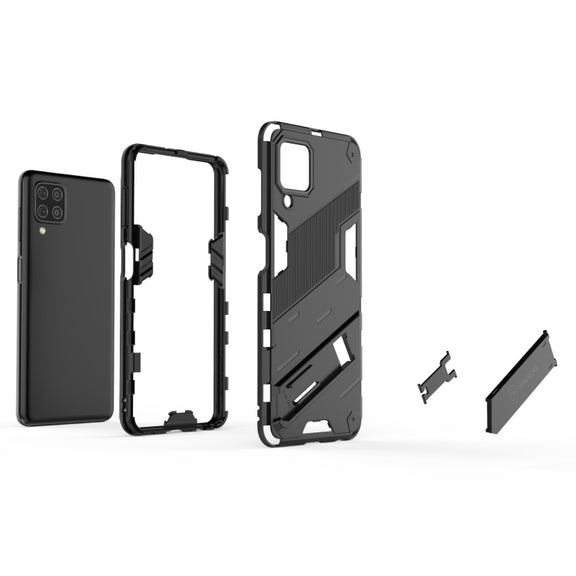 For Samsung Galaxy M32 Punk Armor 2 in 1 PC + TPU Shockproof Case with Invisible Holder(Black)