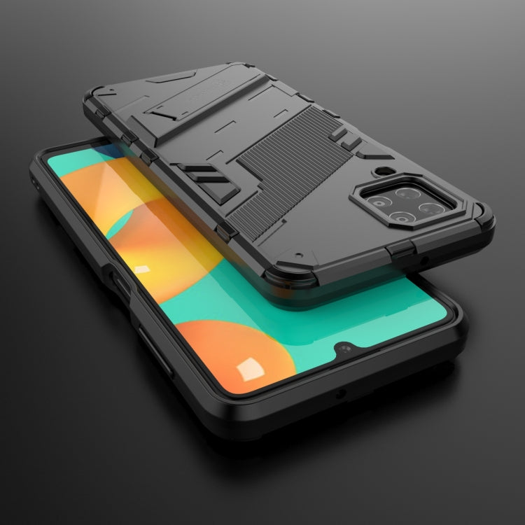 For Samsung Galaxy M32 Punk Armor 2 in 1 PC + TPU Shockproof Case with Invisible Holder(Black)
