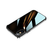 For iPhone XR SULADA Shockproof Aviation Aluminum Metal Frame + Nano Glass + TPU Protective Case(Silver)