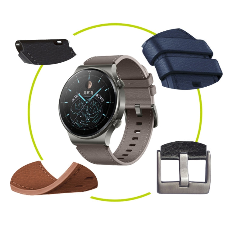 For Huawei Watch GT2 Pro Leather Watch Band(Brown)