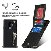 For Samsung Galaxy S9 Plus Cross-body Zipper Square TPU+PU Back Cover Case with Holder & Card Slots & Wallet & Strap(Black)
