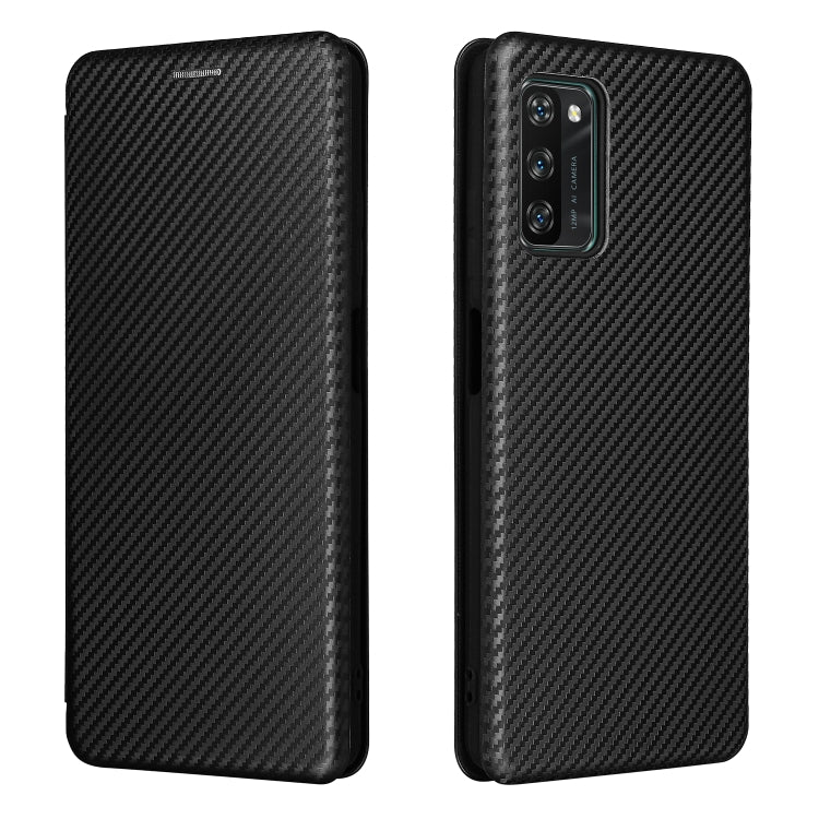 For Blackview A100 Carbon Fiber Texture Horizontal Flip TPU + PC + PU Leather Case with Card Slot(Black)